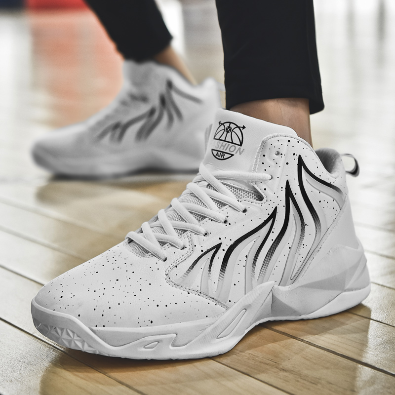 Brand Mens High-top Non-Slip Basketball Shoes Trendy Boys Breathable Sports Tennis Shoes Comfortable Gym Training Athletic Shoes