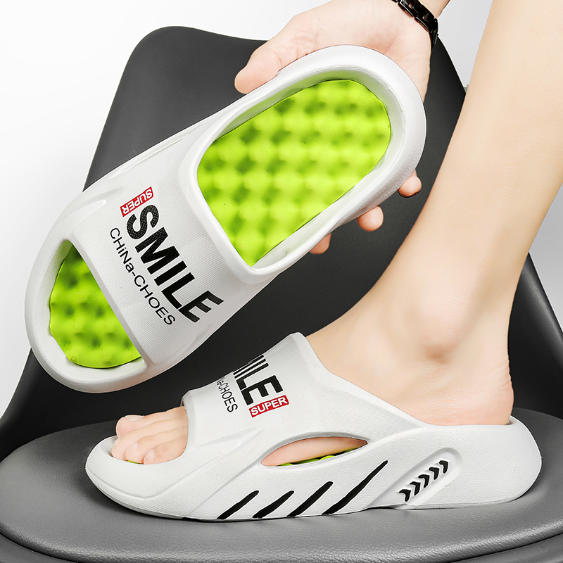 Men Comfortable Massage Slippers Sides Indoor Outdoor Sandals Beach Casual Shoes Soft Sole Slides Men Flip-flops Men's Slippers