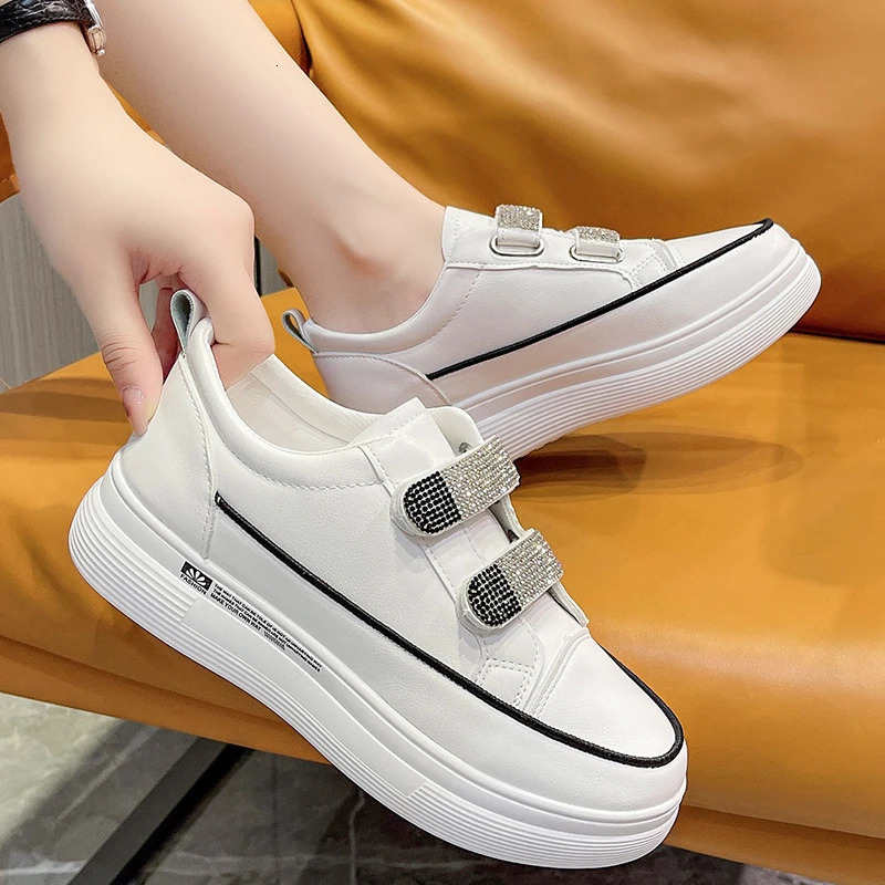 Womens Sports Shoes Spring/Summer Vulcanized Shoes Fashion Rhinestone Casual Shoes Zapatillas Printed Womens Flat Shoes 240611