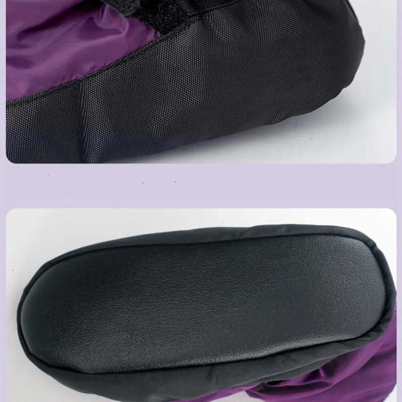 Womens warm Bootie Slipper dance shoes with Velcro straps special warm PVC outsole winter training shoes large-sized 240611