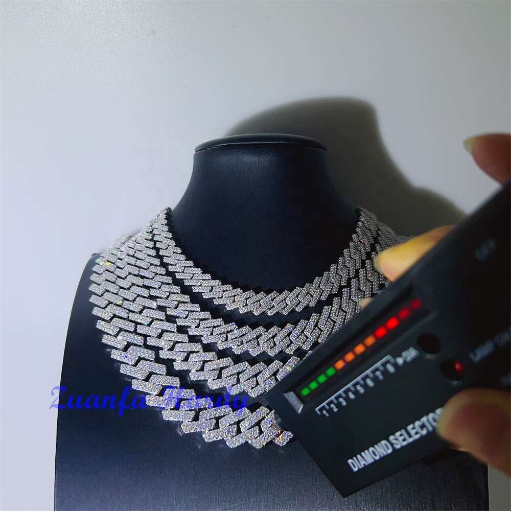 Custom Diamond Hiphop Jewelry 6mm 8mm 10mm 12mm 135mm 15mm Necklace Vvs Gra Certified Moissanite 14k Gold Cuban Link Chain