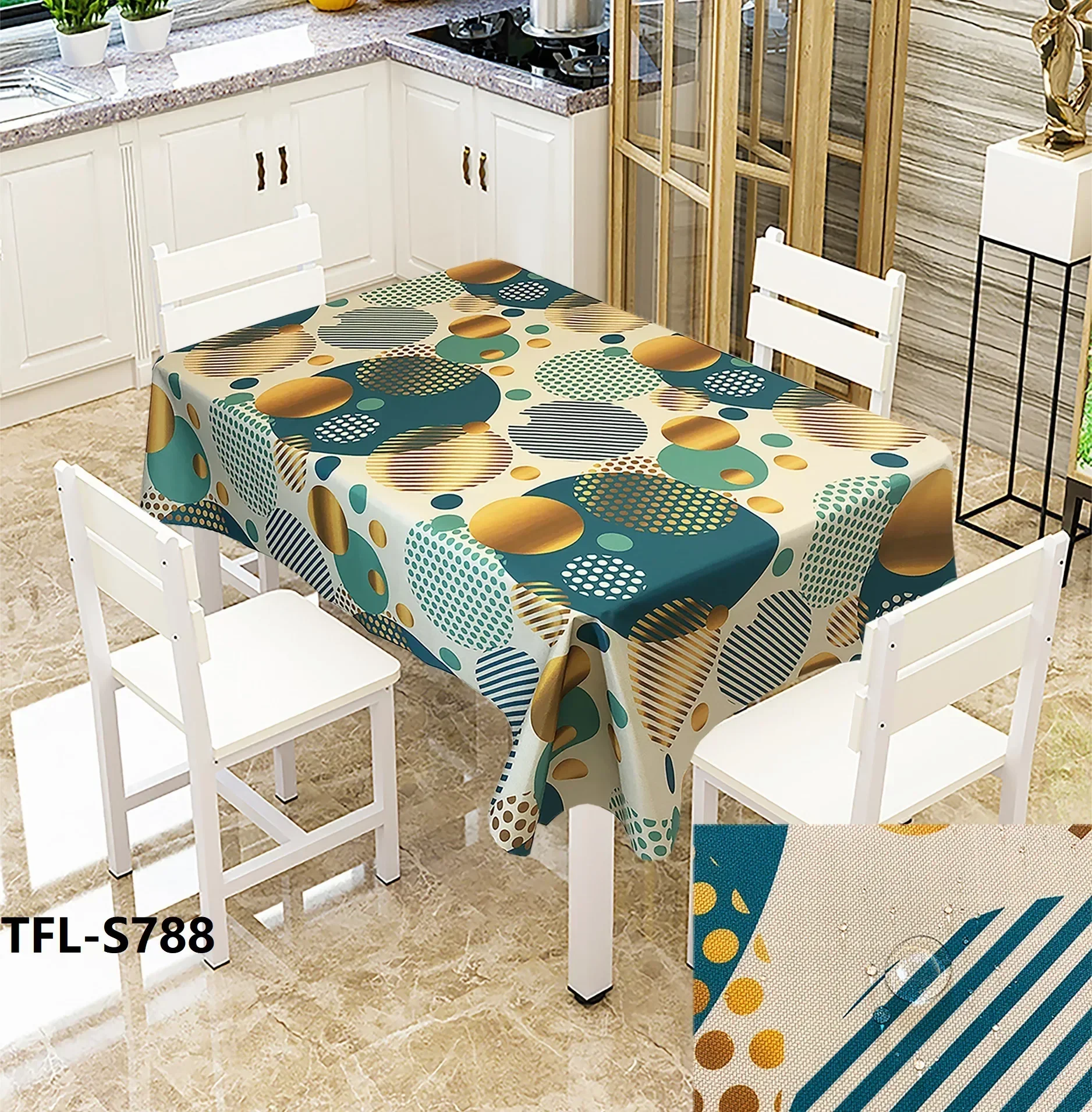 Fabric Waterproof Creative Tablecloth Style Christmas Printing Serviette Table Living Room Accessories Decor 86AZ01