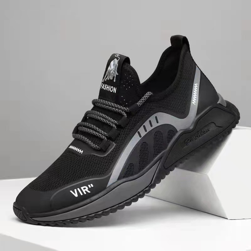 Ddmyoutdoor Men Design Sneaker Casual Mesh Sweat Absorption Black White Sports Running Shoes Outdoor