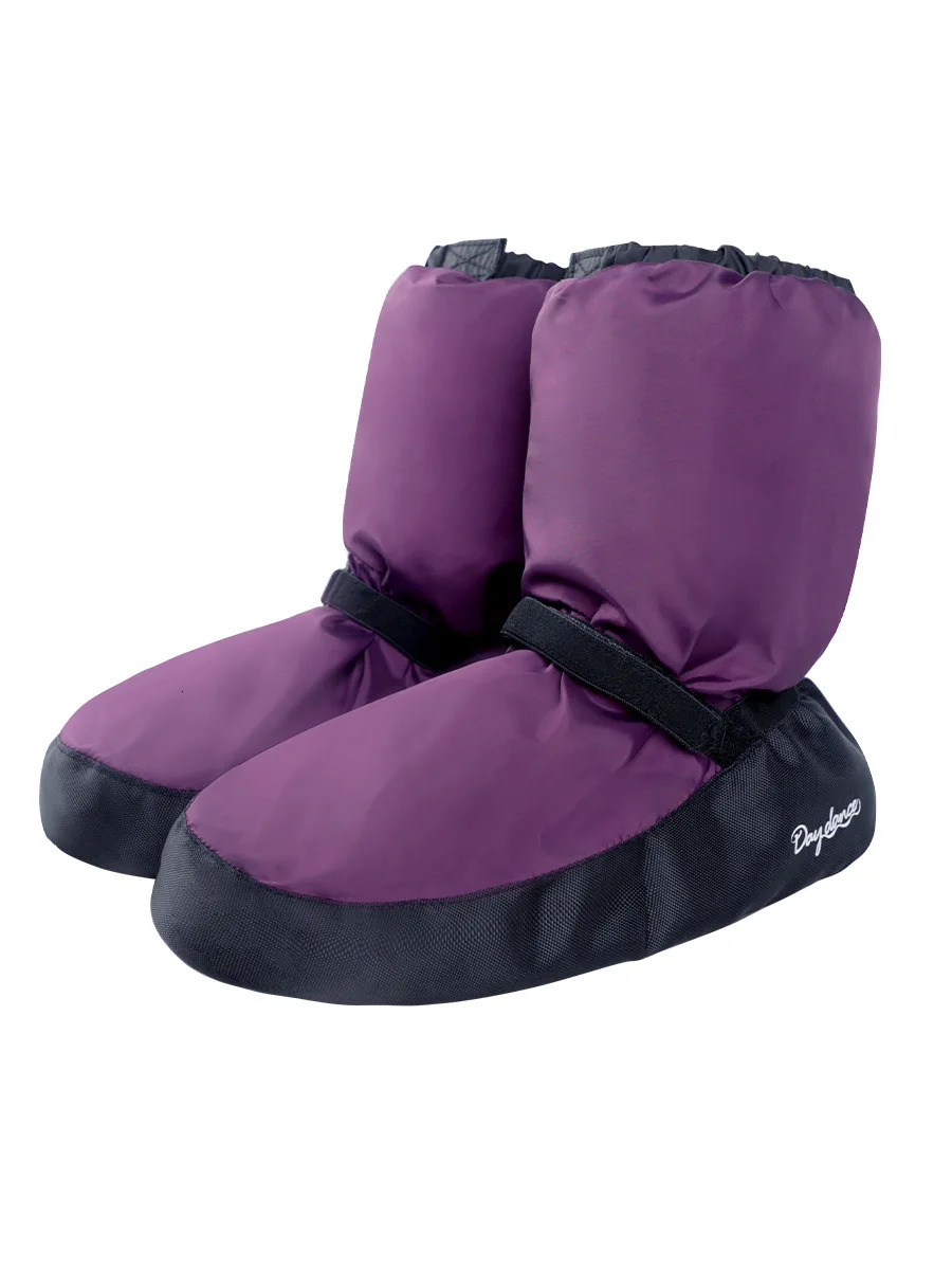 Womens warm Bootie Slipper dance shoes with Velcro straps special warm PVC outsole winter training shoes large-sized 240611