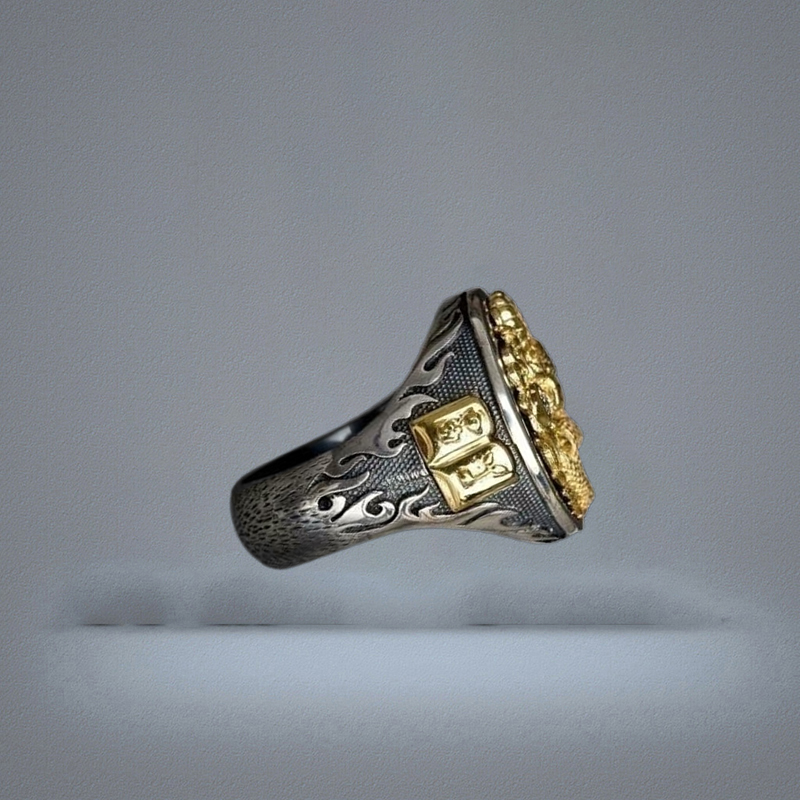 Vintage Men039s 18K Gold Two Tone 14k Black Gold Plated Diamond Dragon Pattern Rings Personality Punk Ring Jewelry size 714