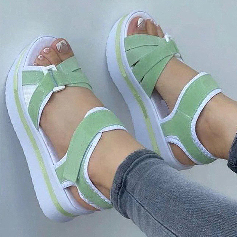 Women Sandals Soft Bottom Heels Sandals For Summer Shoes Women Low Platform Sandals Elegant Woman Heeled Shoes Wedges Heel