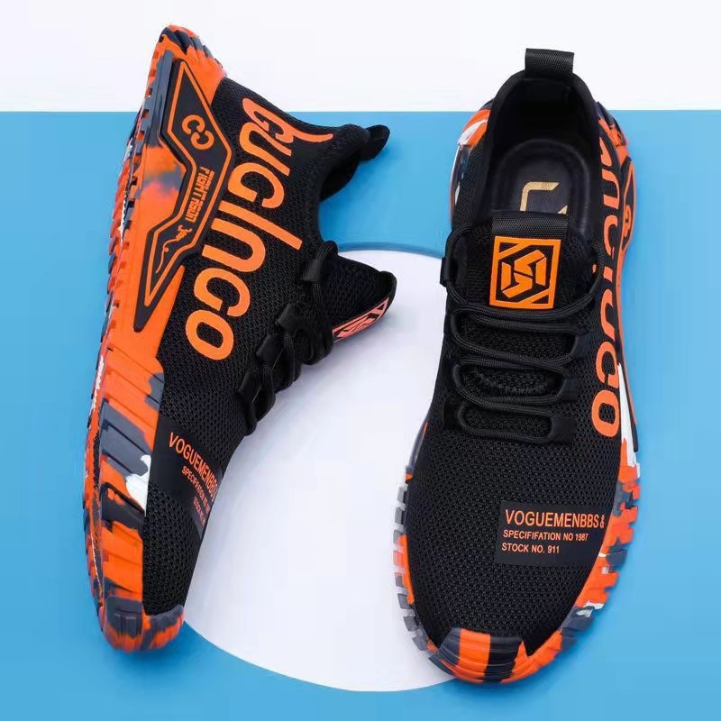 Spring And Autumn Casual Shoes New Breathable Mesh Sports Shoes Men Trendy Versatile Running Shoes