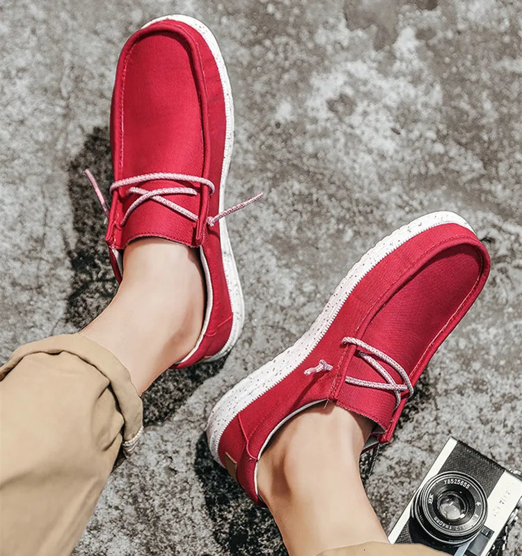 Plus Size 40-48 Mens Casual Shoes Flat Bottom Outdoor Mens Sports Shoes Lightweight Boat Shoes Driving Shoes Breathable Mens Canvas Shoes 240611