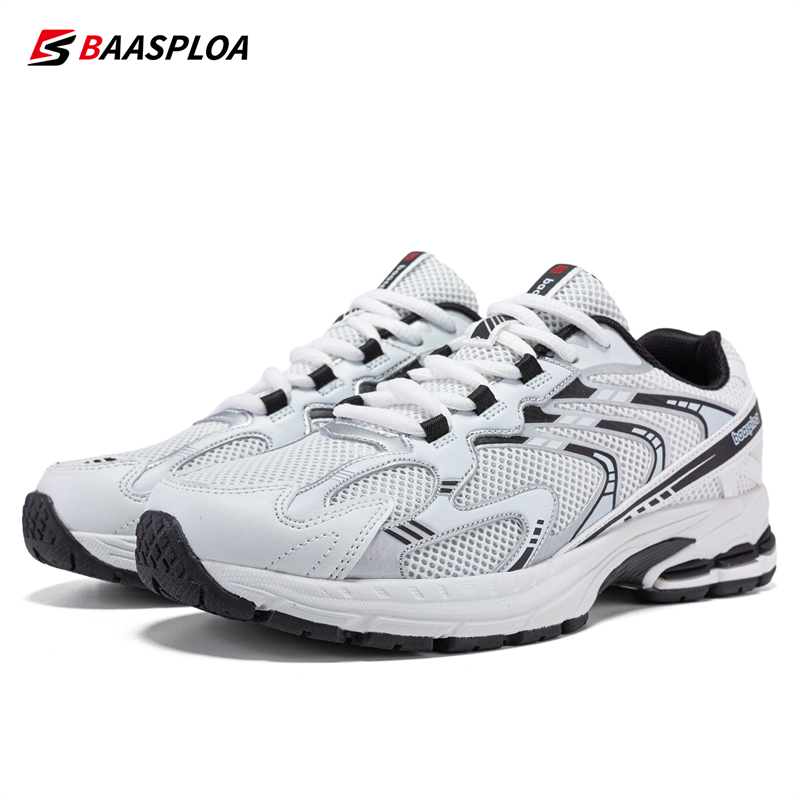 Baasploa Men Running Shoes Casual Sneakers Mesh Breathable Sport Shoes for Men Tenis Lightweight Walking Sneakers Non-Slip