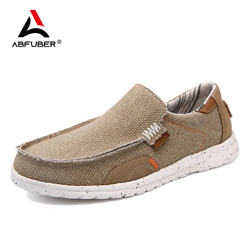 Summer breathable mens canvas shoes slippers mens comfortable casual shoes lightweight apartments walking Zapatos 240611