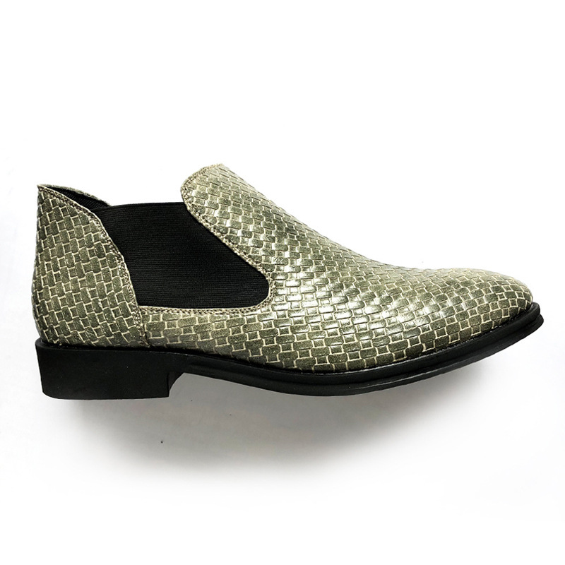 Men's Weave Boots Retro Ankle Boot for Man Casual Elastic Leather Men New In Autumn Male Formal Shoes Plus Size 48 5a89