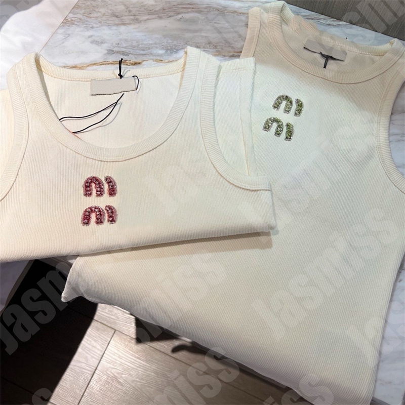 Diamond Letter Women Clothes Designer Sleeveless Shirts Slim Luxury Vest T-shirts Ladies Crop Top m Tank Teeshirt Summer Singlet