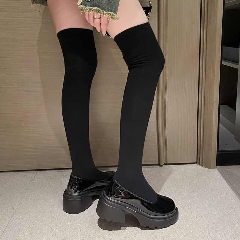 Slim Sexy Over The Knee Sock Women Elastic Knitted Thick Heel Long Boots Woman Autumn Winter Slip-On Platform Lolita Shoes 55f9
