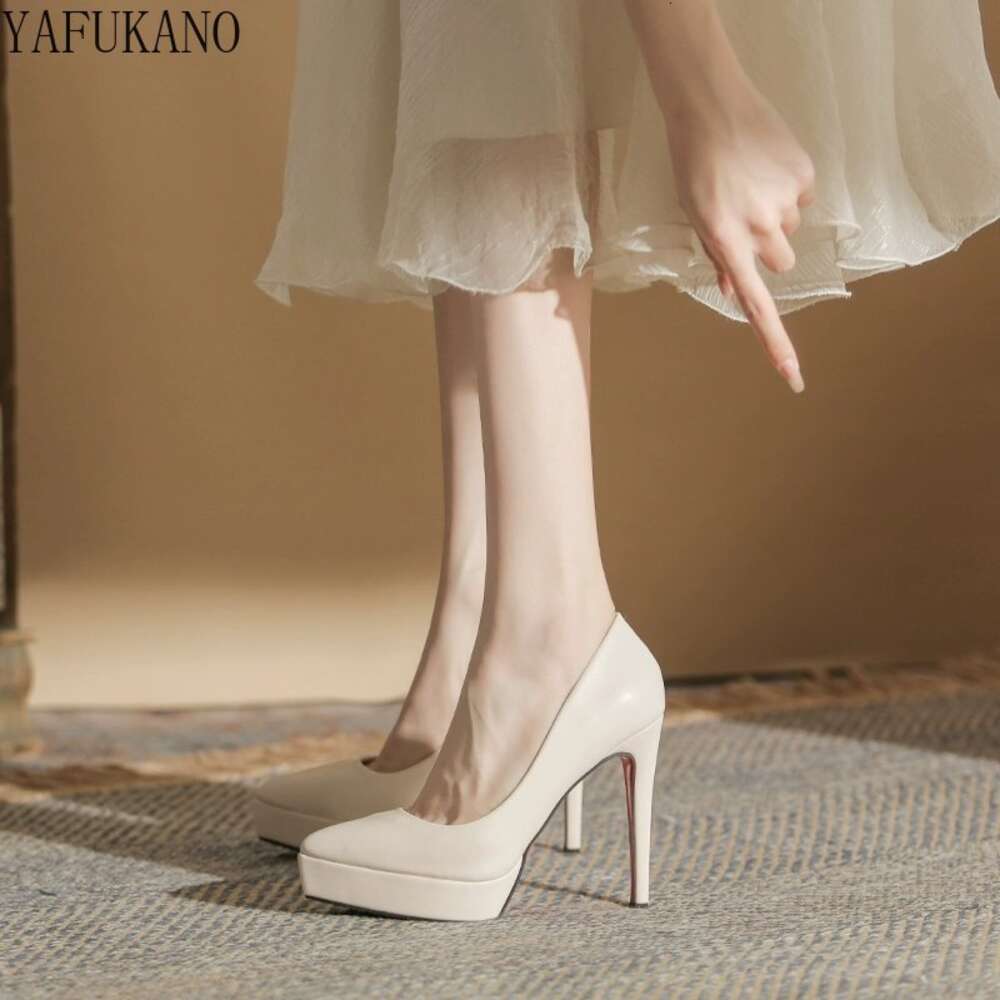 Sexy Matte Pointed Toe Platform Super High Heels Female Stiletto Pumps 12Cm Party Prom Small Size Single Shoes 32 33