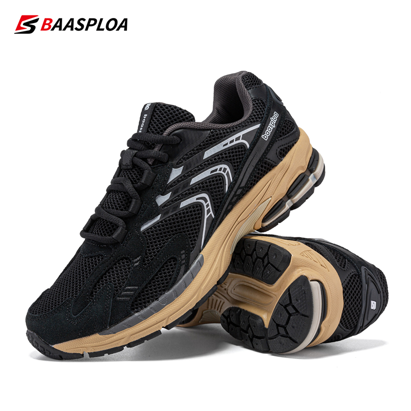Baasploa Men Running Shoes Casual Sneakers Mesh Breathable Sport Shoes for Men Tenis Lightweight Walking Sneakers Non-Slip