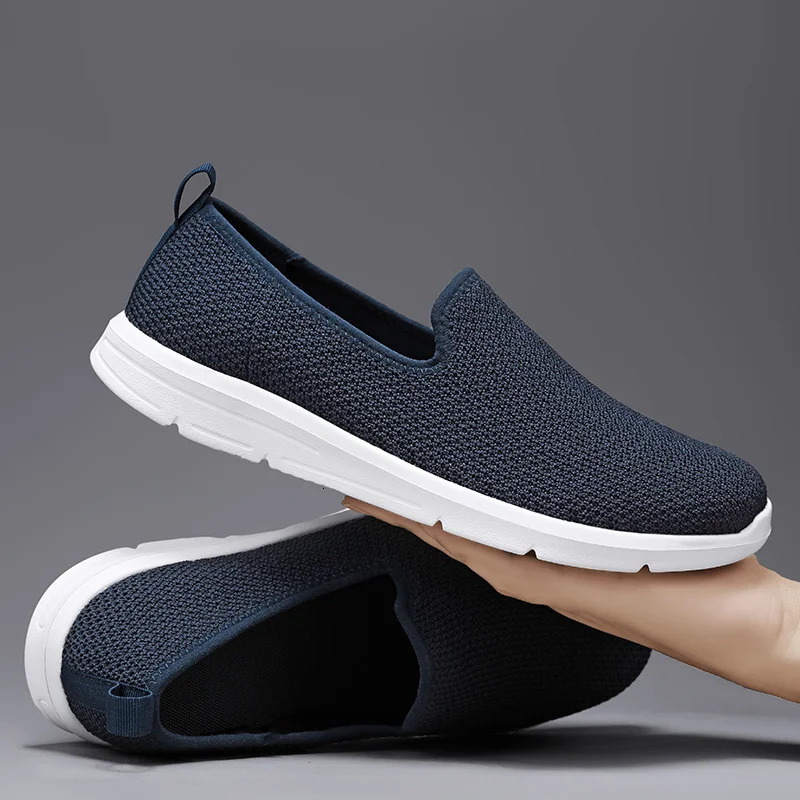 Mens shoes mesh sports shoes husbands slip on casual shoes comfortable and soft walking shoes moms shoes mens shoes sports shoes size 240611