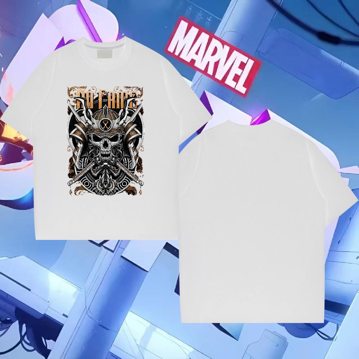 Loose Fit T shirt Summer Casual Cotton O Neck Short Sleeves Tshirt for Man Woman Wholesale Skull Tops Tees