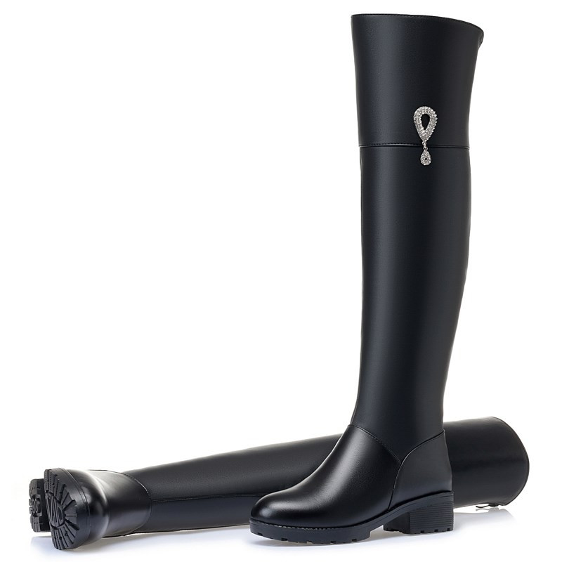 AIYUQI Thigh High Genuine leather Boots Women 2024 New Winter Women Long Boots Large Size Wool Warm Over The Knee Boots Ladies