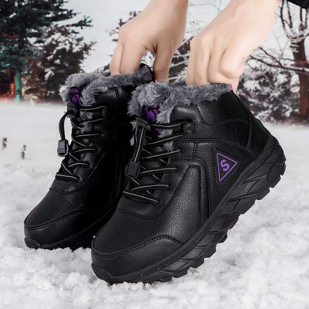 Winter high-top couple snow boots shees plus cotton new men and women with walking shoes