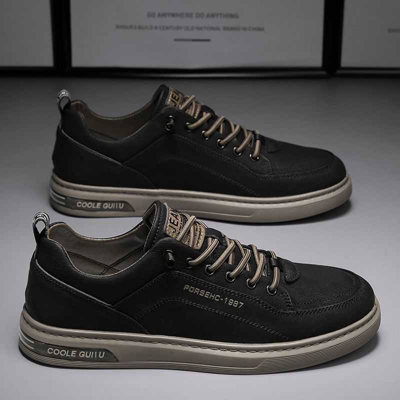 2024Men's Casual Leather Sneakers Waterproof Vulcanized Shoes Men Comforthable Spring Sneakers Men Casual Shoes Plus Size 39-44