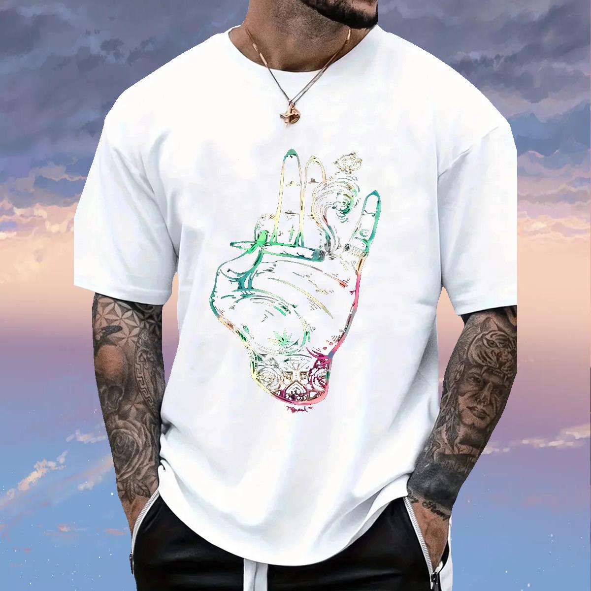 2024 Summer Mens T Shirts White Plus Size Hip Hop Street Men Tees Round Neck Short Sleeve Soft