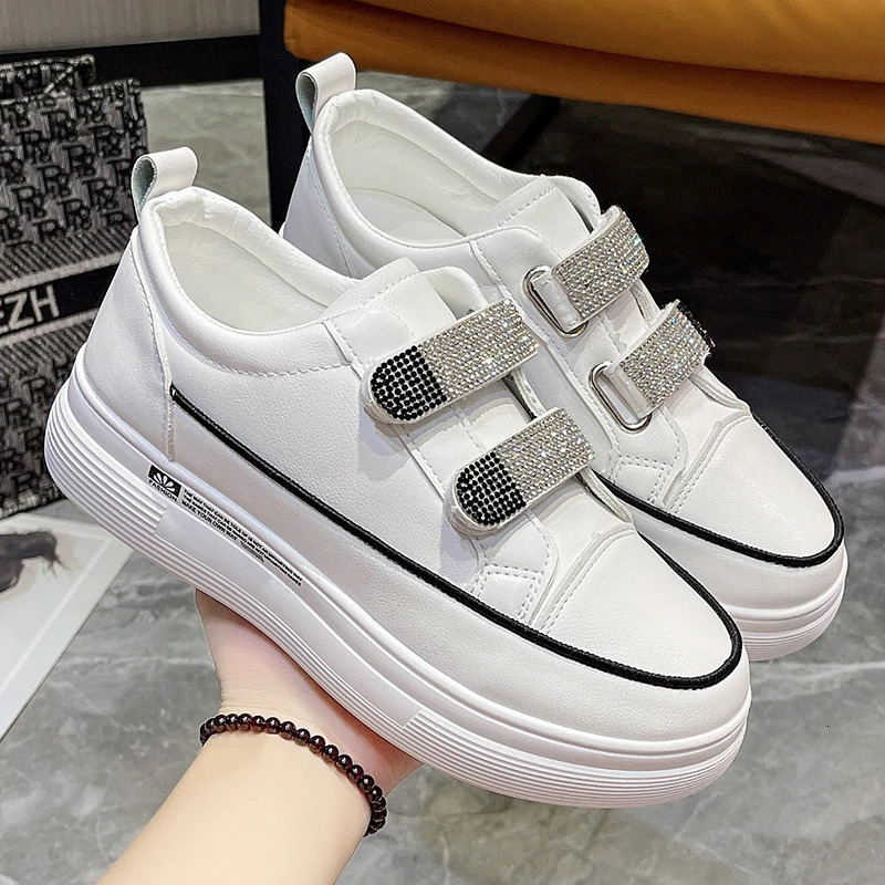 Womens Sports Shoes Spring/Summer Vulcanized Shoes Fashion Rhinestone Casual Shoes Zapatillas Printed Womens Flat Shoes 240611