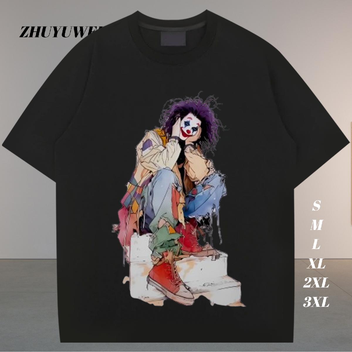 Fashion T shirt Anime Print Couples T Shirts Sports Casual Breathable Crew Neck Popular Tops