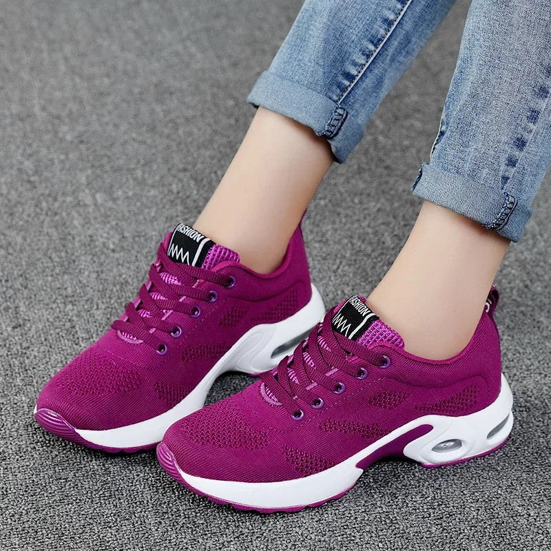 Mesh Pink Casual Women Trainers Flat Lightweight Soft Sneakers Breathable Footwear Womens Running Shoes 2