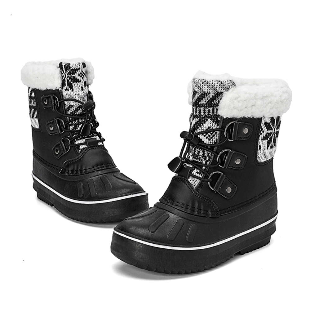 Hot Sale Anti-slip Outdoor Children Plus Veet Waterproof Warm Cotton Shoes Kids Winter Snow Boots