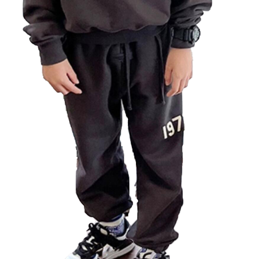 designer kids boys girls pants oversize loose letter Drawstring skateboard streetwear Clothing trousers black khaki orange 110-150