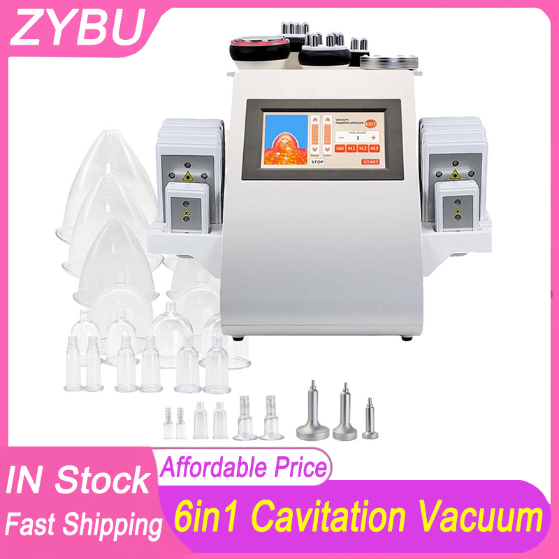 Multifunctional 6in1 Cavitation Vacuum Slimming Machine Vacuum Cups Breast Enlargement Butt Cupping Skin Lifting Weight Fat Loss Radio Frequency RF Sc