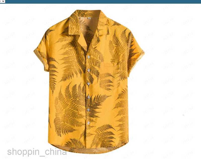 Men's Casual Shirts Summer men's short sleeved shirt four side stretch digital stripe print shirt tops