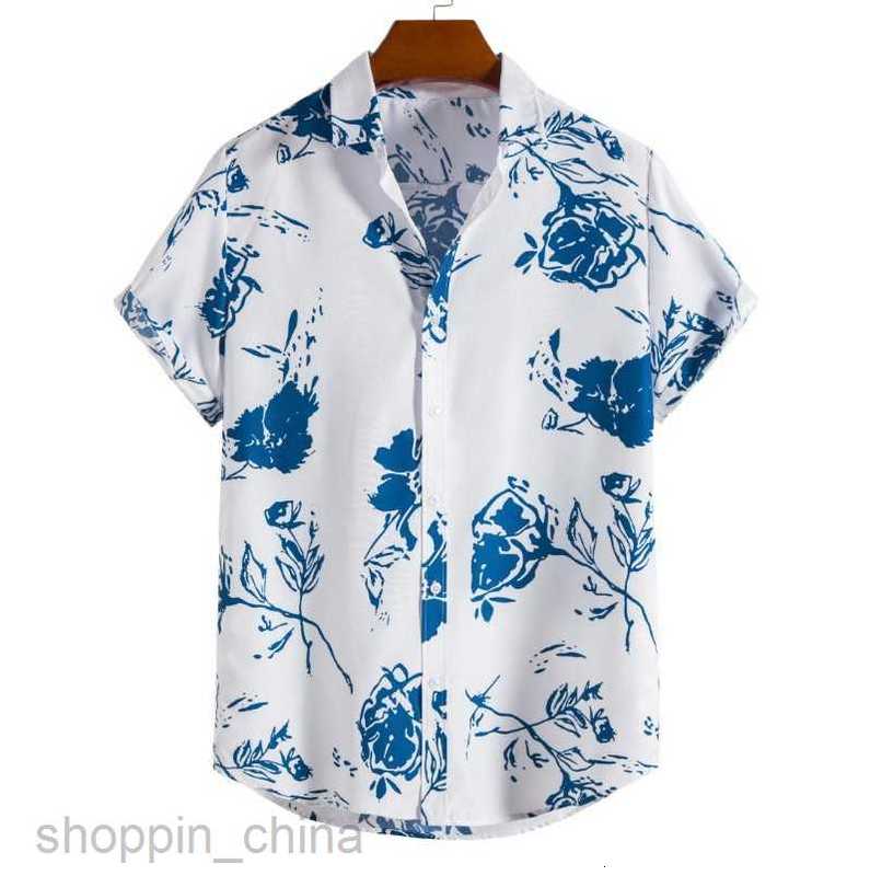 Men's Casual Shirts Summer Blossom Shirt Collection Men Printed Short sleeved Shirts Ethnic Style Loose Lapel Top tops