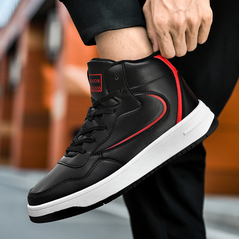 Brand Mens High-top Sneakers Non-slip Basketball Shoes Breathable Tennis Shoes Comfortable Leather Sports Shoes Unisex Sneakers