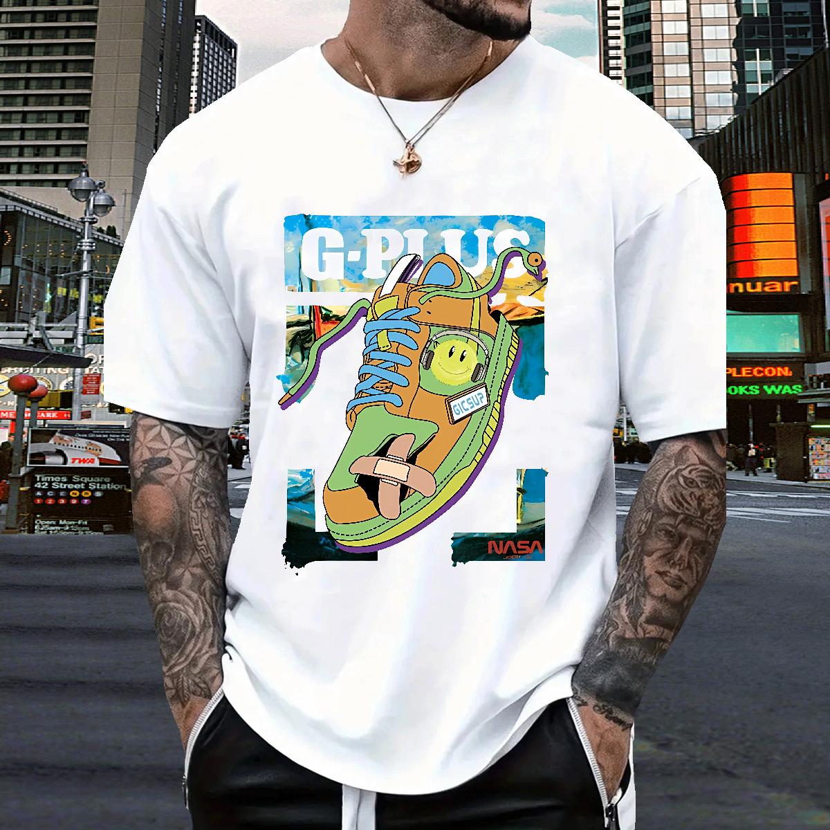 Fashion Casual Men T Shirts Customized Print High Street Hip Hop Tshirts Short sleeve Cotton Soft Loose Fit