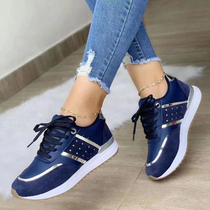 2024 Women's Sneakers Leather Patchwork Casual Walking Shoes | Breathable Mesh Sport Trainers 4