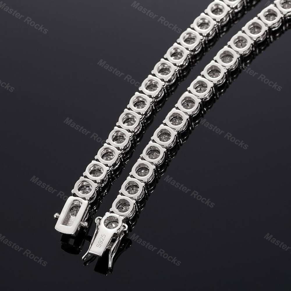 Hip Hop Diamond Necklace Shinning 925 Sterling Silver 6.5mm Flawless d Color Vvs Lab Moissanite Tennis Chain