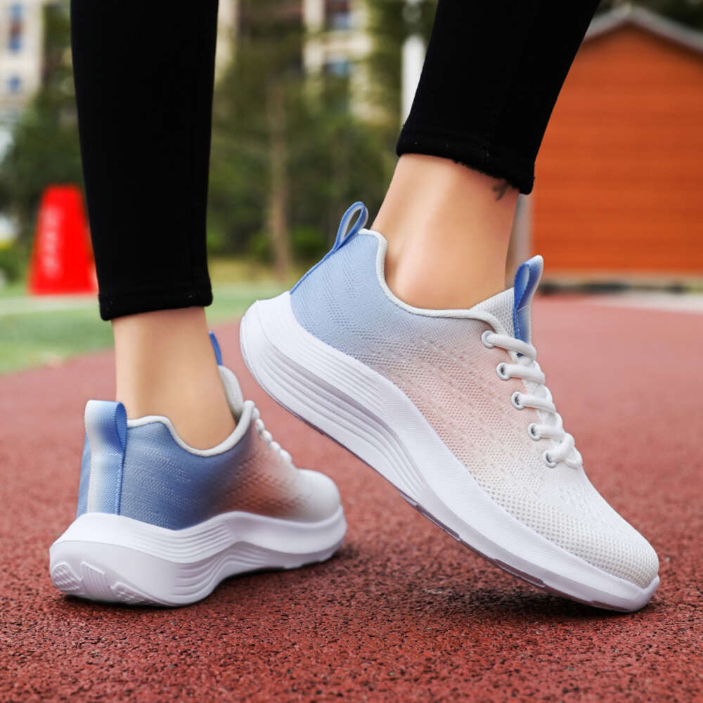 2024 Spring New Women's Flying Woven Mesh Sneakers Breathable Casual Lightweight Non-slip Running Shoes