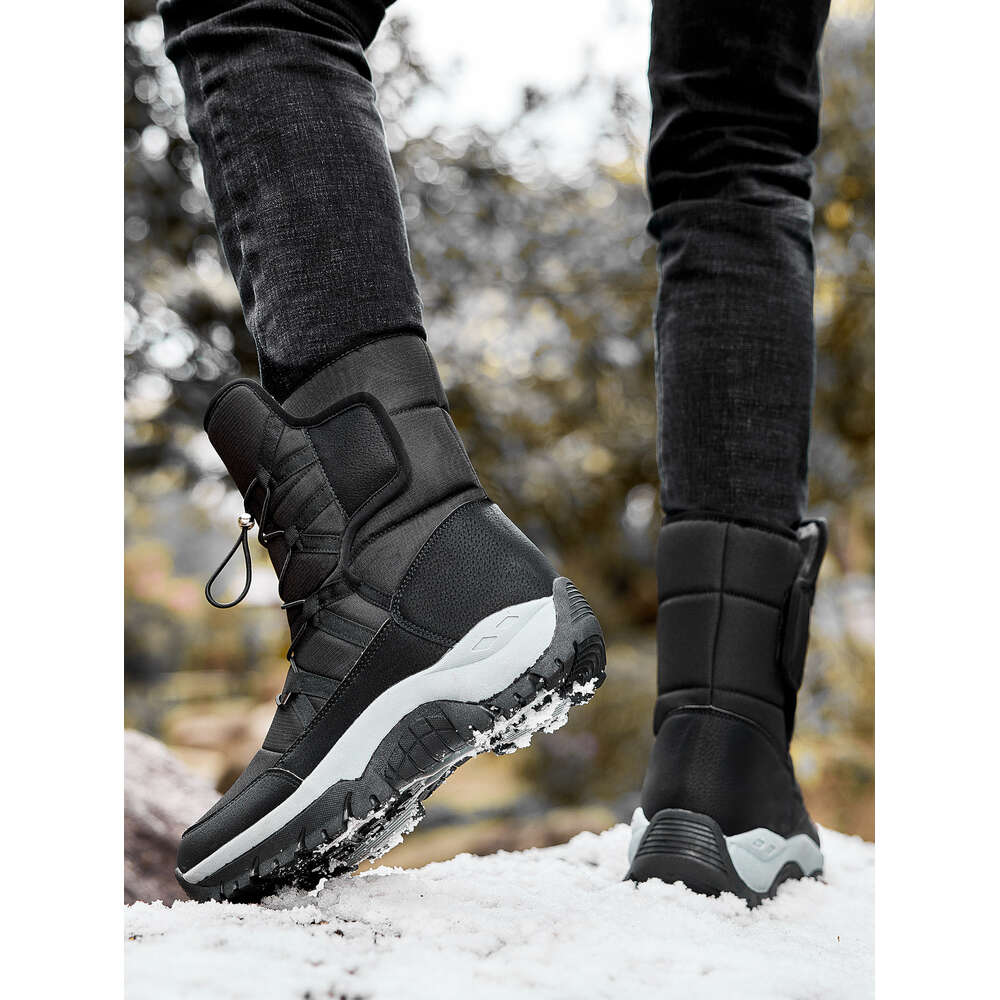 High top plus cotton fashion casual warm men's snow boots outdoor sneakers
