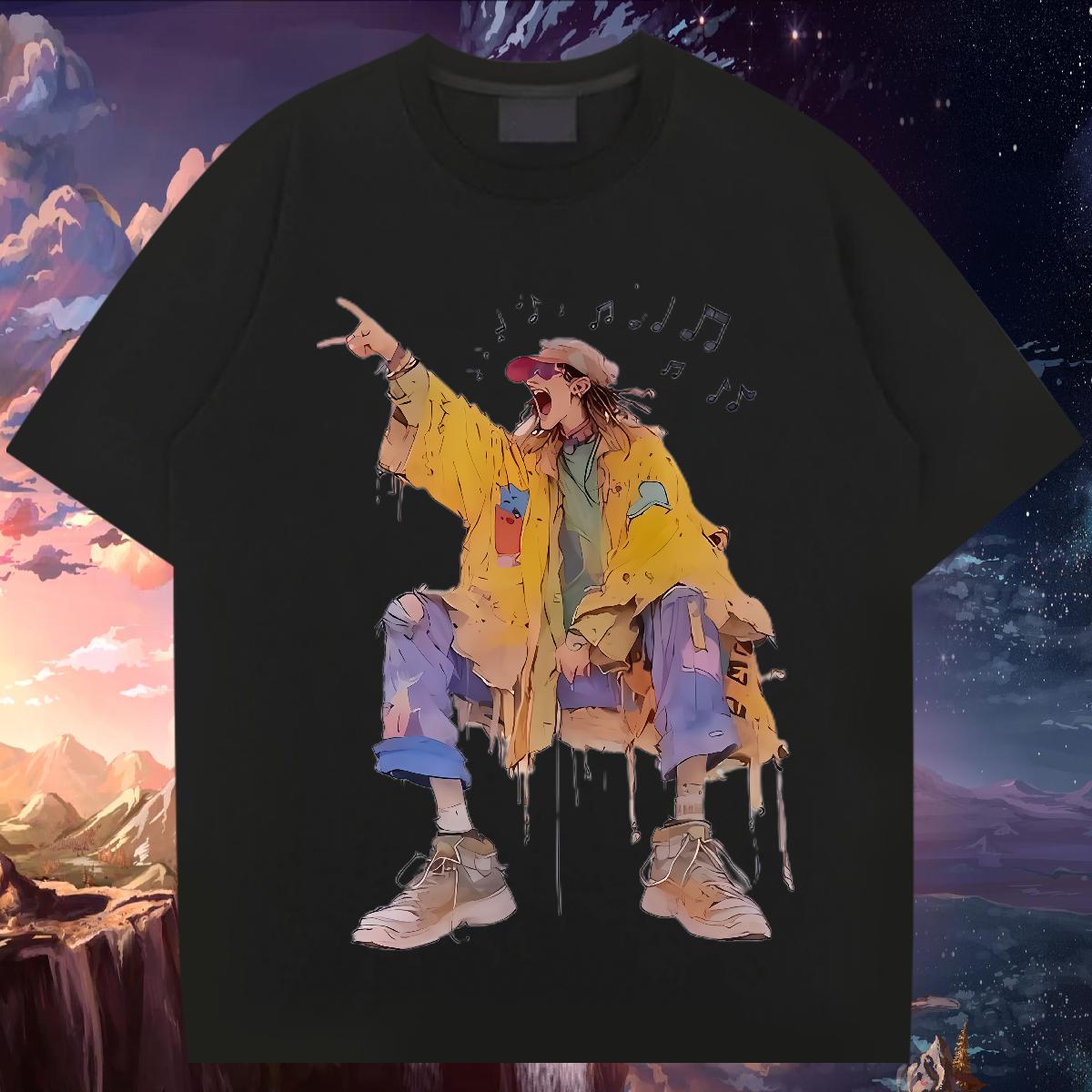 Classic Casual Men T Shirts Customized Men Tops Tees Home Outdoor Crew Neck Cotton Loose Fit Wear