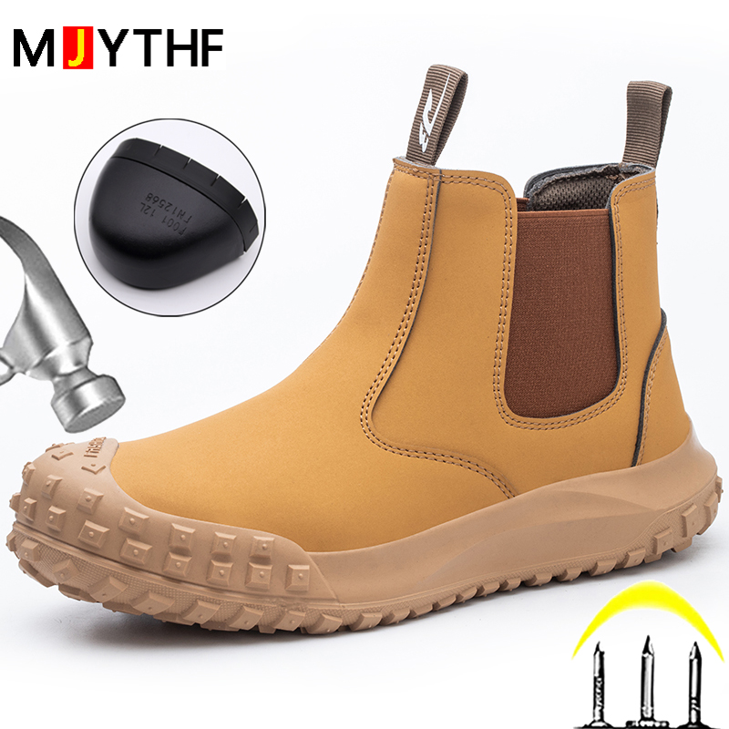 Safety Waterproof For New Leather Work Puncture-Proof Indestructible New Shoes Protective Steel Toe Boots Men e99a