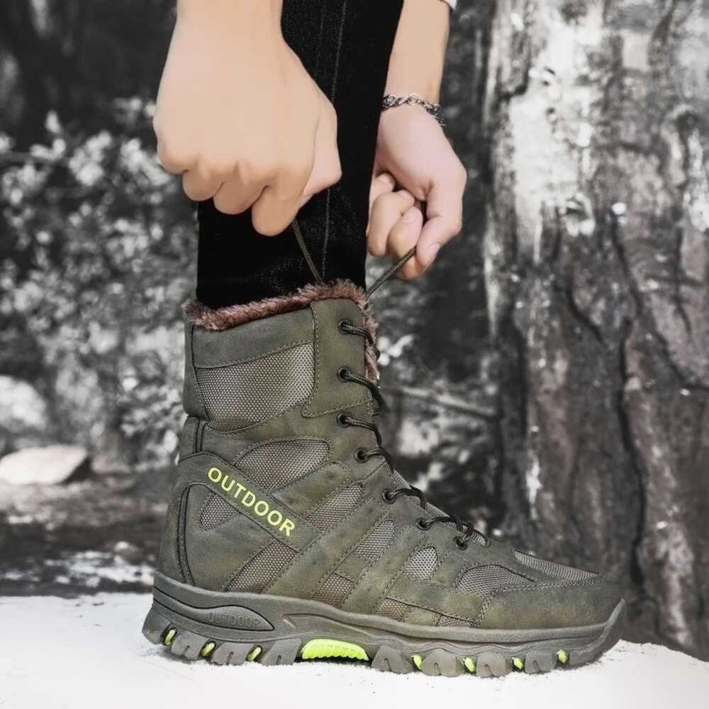 Explosive men's shoes outdoor snow explosive plus cotton hiking boots