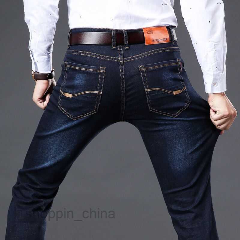 Men's Jeans Summer new elastic jeans men straight tube loose casual large size thin men's work wear-resistant long pants Denim Pants