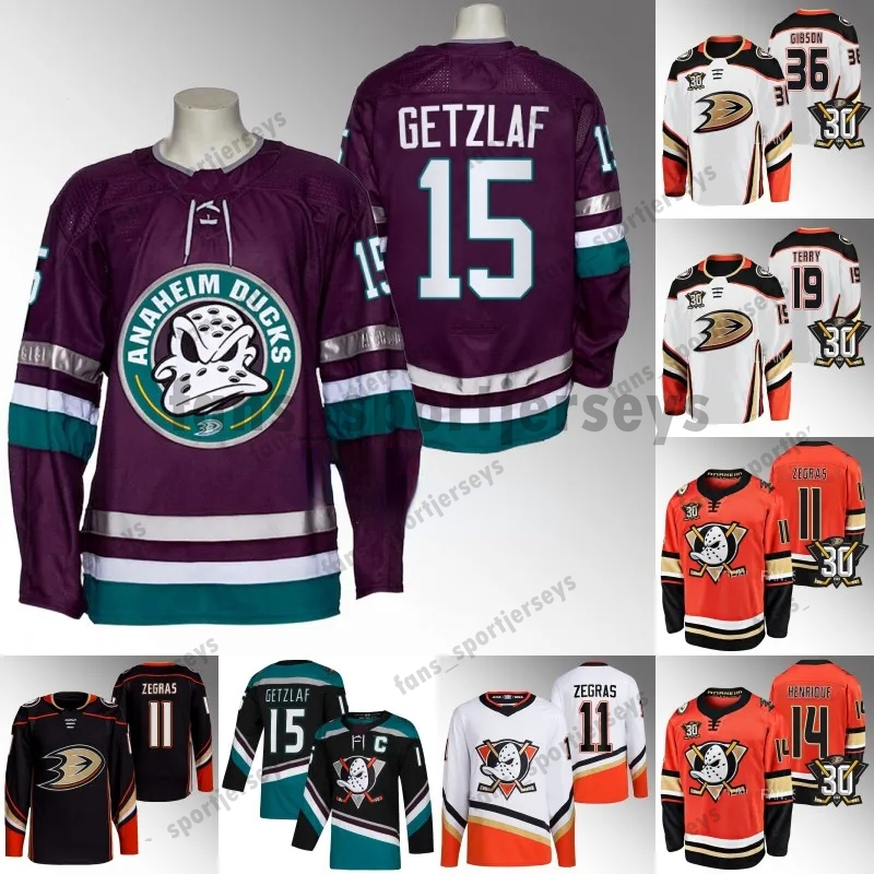 Anaheim Ryan Getzlaf 2023-24 Third Duck 30th Anniversary Jersey Leo Carlsson Trevor Zegras Troy Terry Adam Henrique Cam Fowler John Gibson Frank Vatrano Jerseys