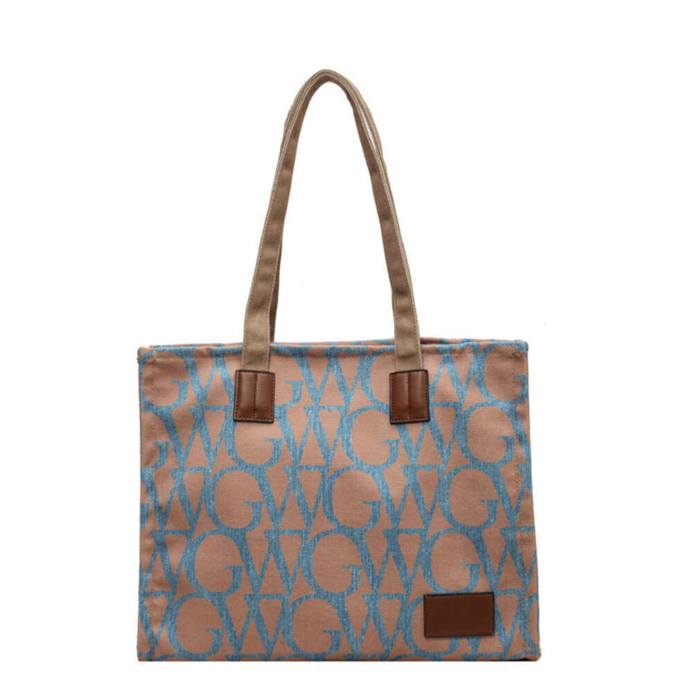 Gentle Thai Woman Letter Tote Women's Small Print Canvas Handbag Fashion Shoulder Bag h6.19#29.97 ddmythur