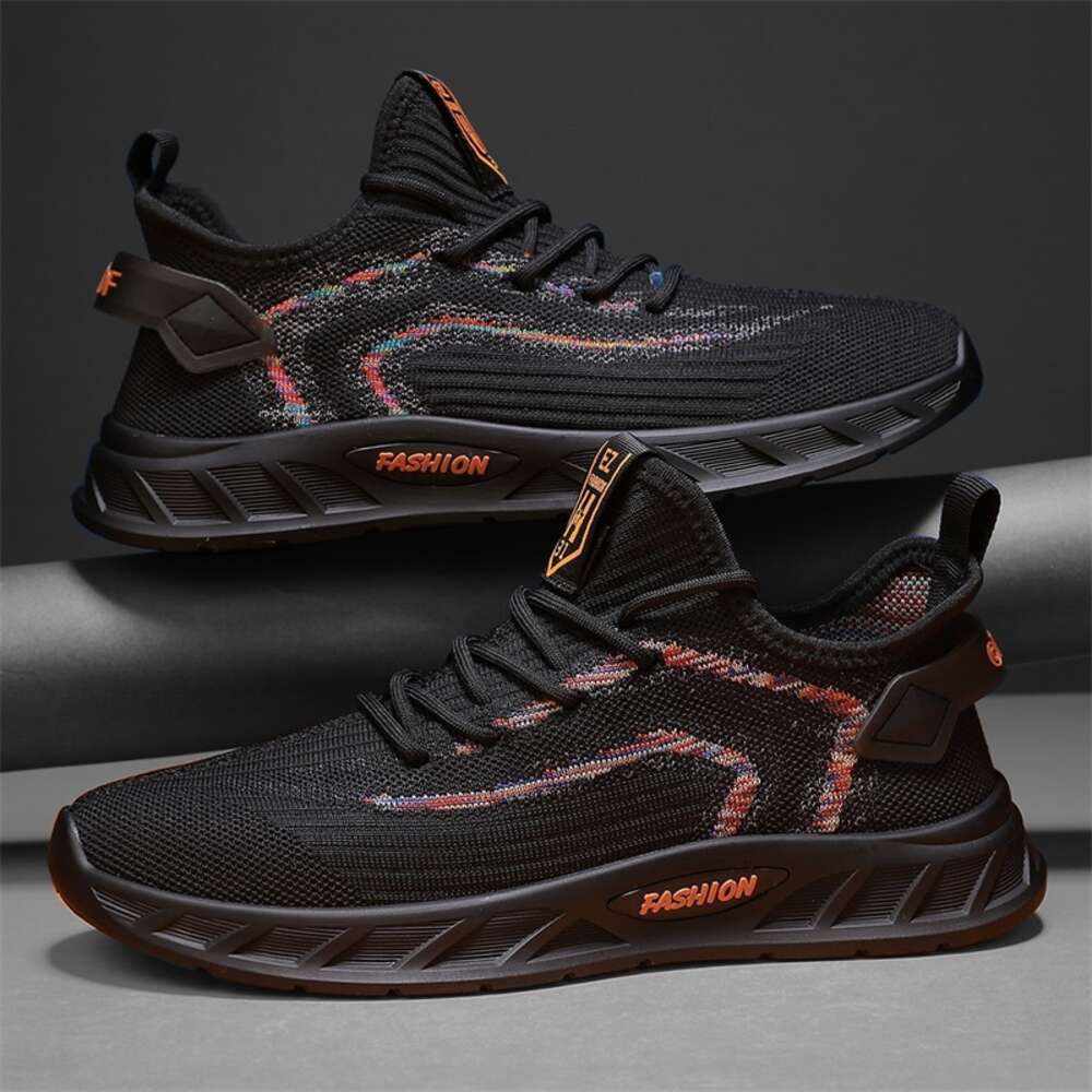 New Design Men's Running Walking Style Sports Shoes Lace up Breathable Casual Sneakers