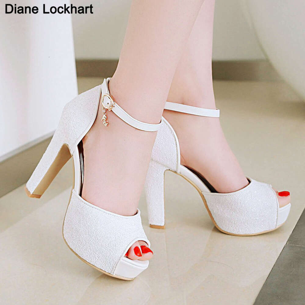 Summer New Peep Toe Shiny Sequins High Heels Women Platform Sandals Party Dress Wedding Pumps Ladies Shoes Gold Zapatos De Mujer