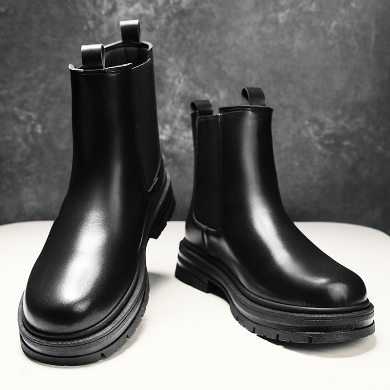 Winter Boots Men Leather Boots Shoes Platform Outdoor Luxury Brand Black Motorcycle Boots High Quality Military Chelsea Boots