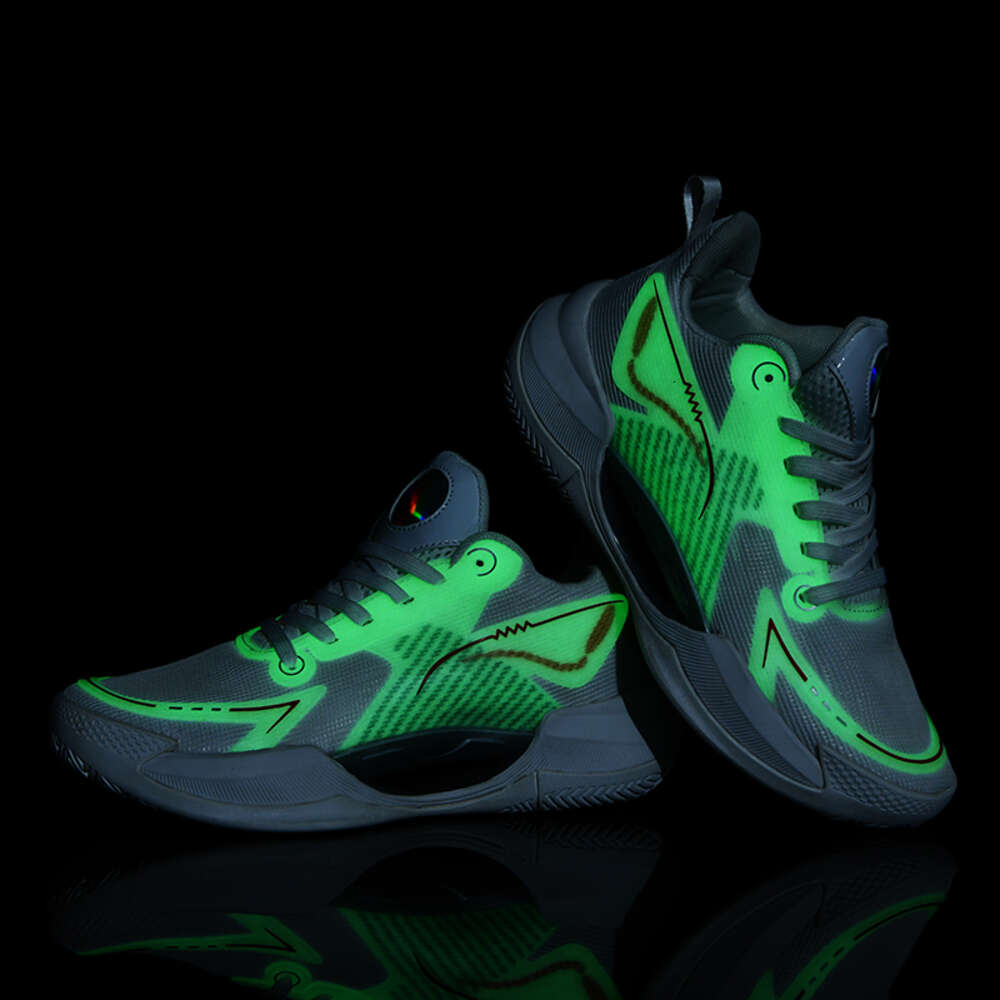 Cool night glow Couple sports Custom Brand Breathable Adult practical basketball shoes Zapatos de baloncesto