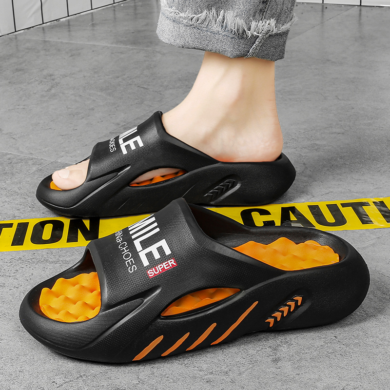 Men Comfortable Massage Slippers Sides Indoor Outdoor Sandals Beach Casual Shoes Soft Sole Slides Men Flip-flops Men's Slippers